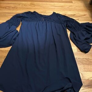 Navy bell sleeve Lilly Pulitzer dress